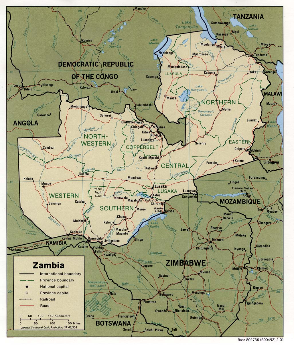 赞比亚地图 - 赞比亚地图高清版 - 赞比亚地图中文版